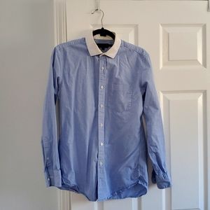 J Crew Blue w/ White Collar Men's Dress Shirt